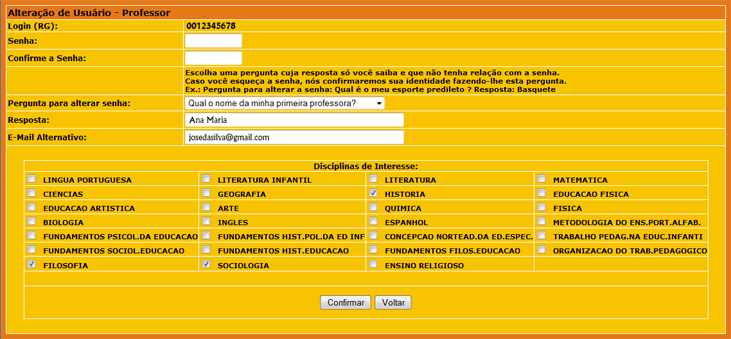 Alterao de Dados Cadastrais