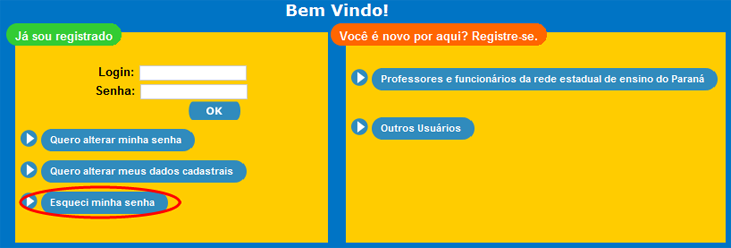 Esqueci minha Senha