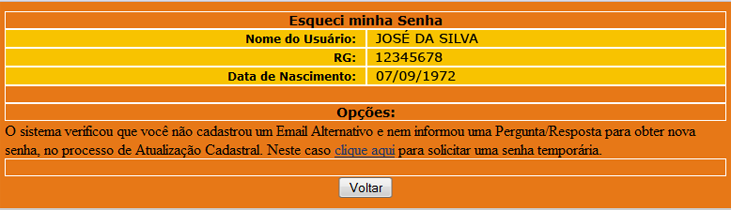 Esqueci minha Senha