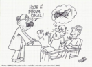 "O que  incluso?  a nossa capacidade de entender e reconhecer o outro e, assim, ter o privilgio de conviver e compartilhar com pessoas diferentes de ns. A educao inclusiva acolhe todas as pessoas, sem exceo.  para o estudante com deficincia fsica, para os que tm comprometimento mental, para os superdotados, para todas as minorias e para a criana que  discriminada por qualquer outro motivo. Costumo dizer que estar junto  se aglomerar no cinema, no nibus e at na sala de aula com pessoas que no conhecemos. J incluso  estar com,  interagir com o outro." Maria Teresa gler Mantoan, professora da Faculdade de Educao da Universidade Estadual de Campinas (UNICAMP)  Observao: O cartum  parte do livro "Viso e Reviso, Conceito e Pr-Conceito" e a autorizao do autor foi concedida para uso educacional. Para a utilizao comercial do mesmo, favor solicitar autorizao do autor atravs de e-mail: ricardoferraz33@gmail.com.