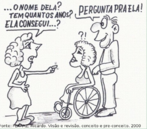 "O que  incluso?  a nossa capacidade de entender e reconhecer o outro e, assim, ter o privilgio de conviver e compartilhar com pessoas diferentes de ns. A educao inclusiva acolhe todas as pessoas, sem exceo.  para o estudante com deficincia fsica, para os que tm comprometimento mental, para os superdotados, para todas as minorias e para a criana que  discriminada por qualquer outro motivo. Costumo dizer que estar junto  se aglomerar no cinema, no nibus e at na sala de aula com pessoas que no conhecemos. J incluso  estar com,  interagir com o outro." Maria Teresa gler Mantoan, professora da Faculdade de Educao da Universidade Estadual de Campinas (UNICAMP)  Observao: O cartum abaixo  parte do livro "Viso e Reviso, Conceito e Pr-Conceito" e a autorizao do autor foi concedida para uso educacional. Para a utilizao comercial do mesmo, favor solicitar autorizao do autor atravs de e-mail: ricardoferraz33@gmail.com.