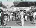 Manifestao de estudantes no Rio de Janeiro em 1968. Mesmo com o regime militar, que colocou a UBES na ilegalidade a entidade continuou se organinzando nos grmios estudnatis. Na foto, estudantes secundaristas fazem protesto requerendo mais vagas nas universidades pblicas.