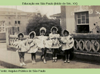 Estudantes durante aula prtica, em 1908.